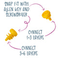 I-Create Mini Screws for 1-3 Cardboard Layers, 100 Piece Yellow