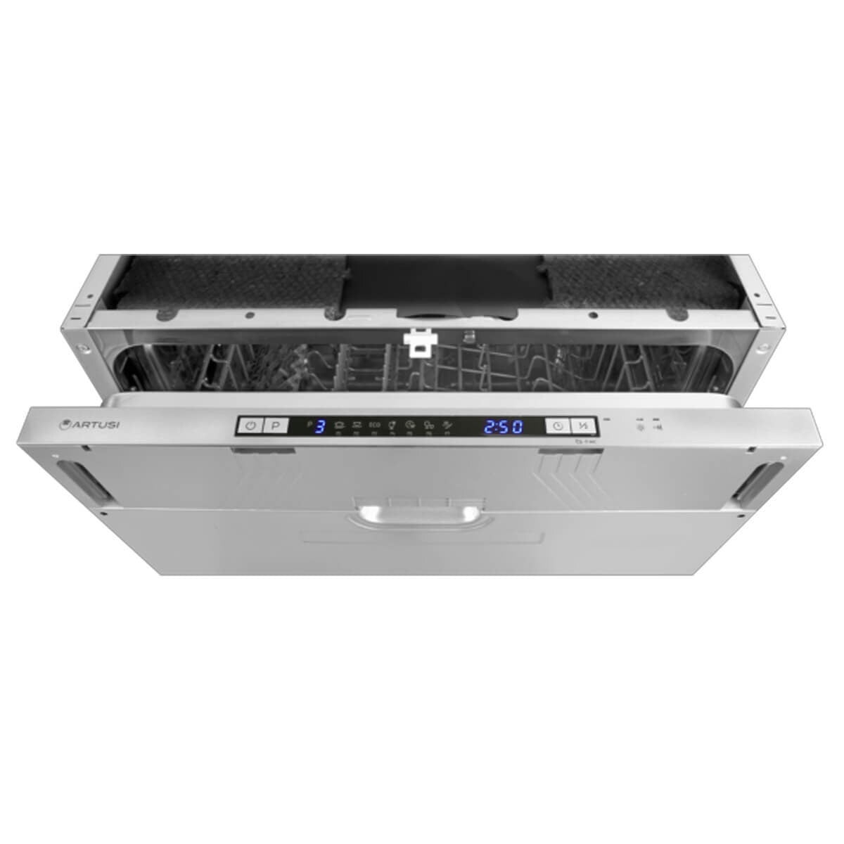 Artusi 60cm Fully Integrated Dishwasher - 12 Place Settings, Auto Door Opening, 7 Programs - ADWFI6031