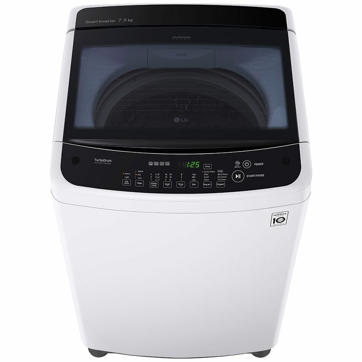 LG 7.5kg Top Load Washing Machine - Smart Inverter Control, TurboDrum, Smart Diagnosis - WTG7520