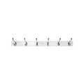 Adoored 6 Satin Chrome Hook Rack - White MDF - Elegant Design - Durable - SuperSaverAU - view 3