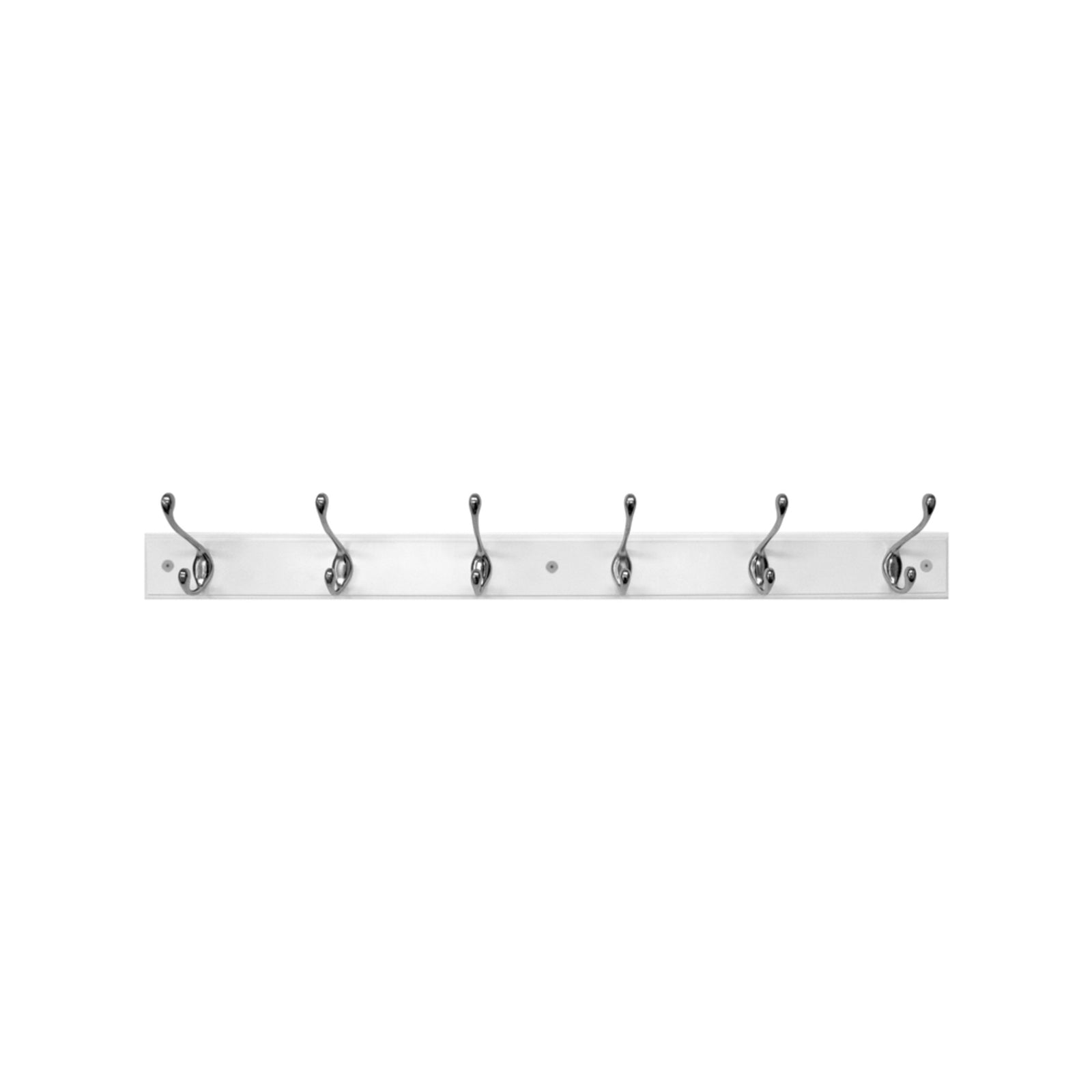 Adoored 6 Hook White Board Deco Hook Rack MDF - Satin Chrome