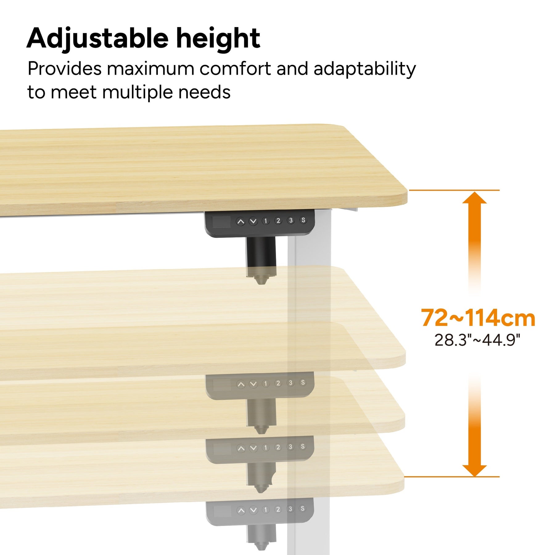 Ergolux Electric Standing Desk 120 x 60cm (Oak/White)