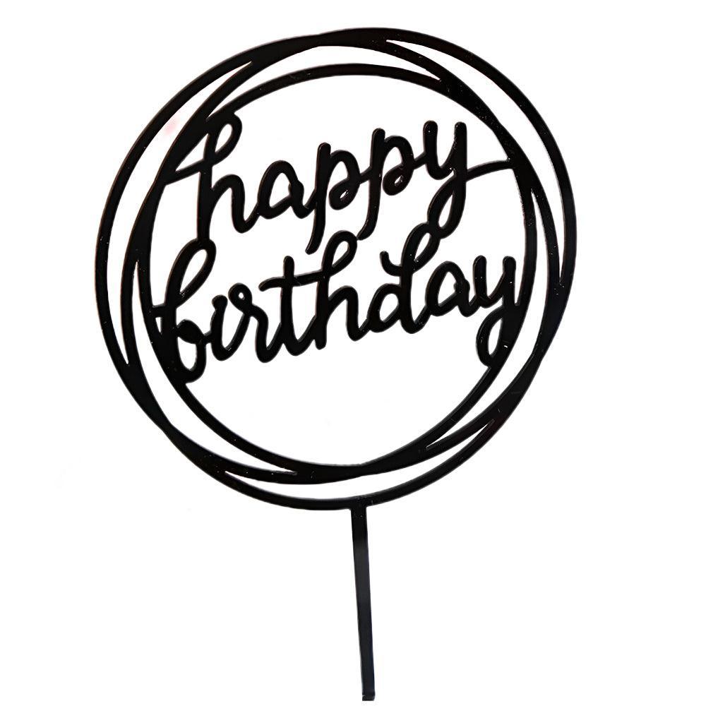Acrylic Happy Birthday Cake Topper Card for Party Decor – Pink P20 - view 55
