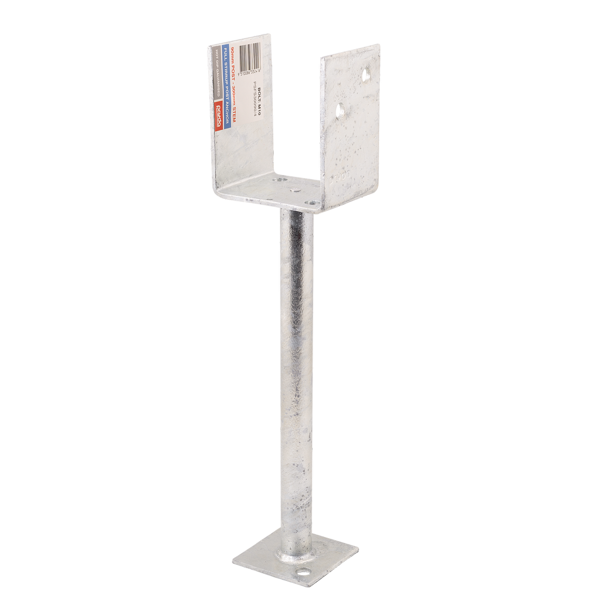 Pryda Full Stirrup Post Anchor 300x90mm M10 - Galvanised Steel - Durable - SuperSaverAU - view 1