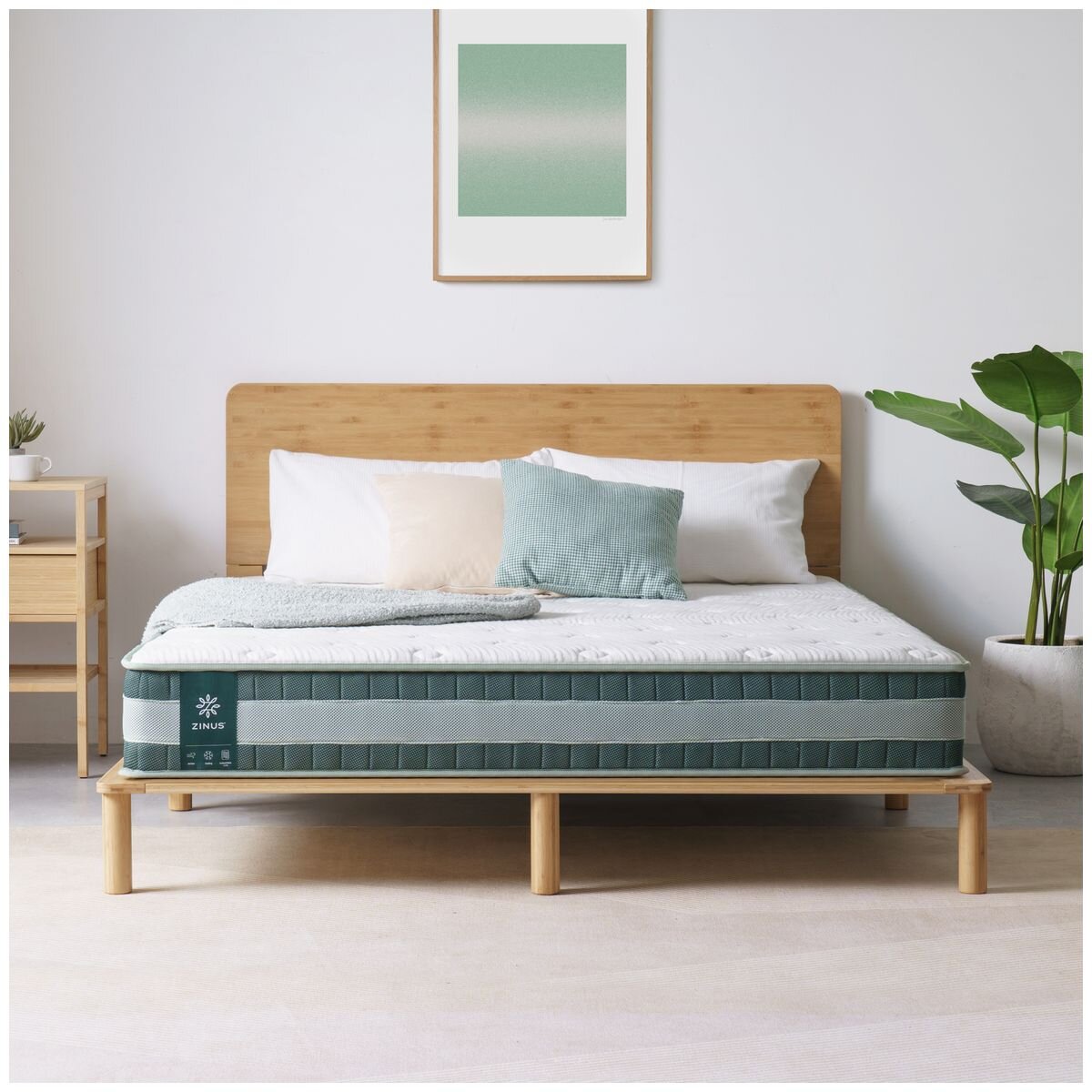 Zinus Queen Pocket Spring Mattress - Green - iCoils and Open-Cell Memory Foam - AU-MSSBO4ZC-08Q