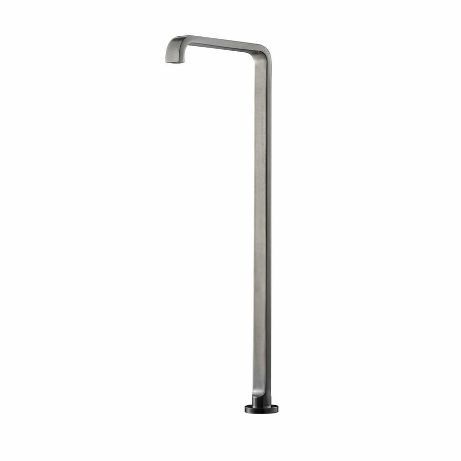 Rogerseller Pinch freestanding bath spout 250mm deep - Brushed Nickel finish - floor standing - 3606003207