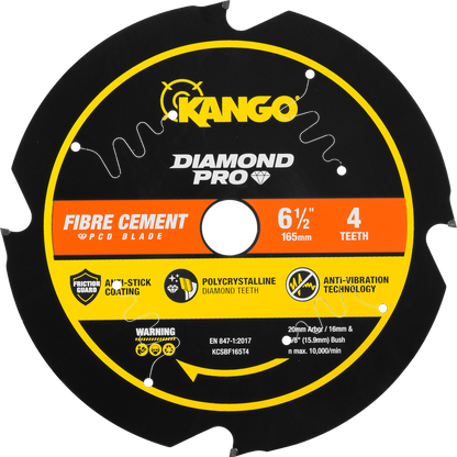 Kango 165mm Diamond Pro PCD Fibre Cement Circular Saw Blade - Durable Cutting