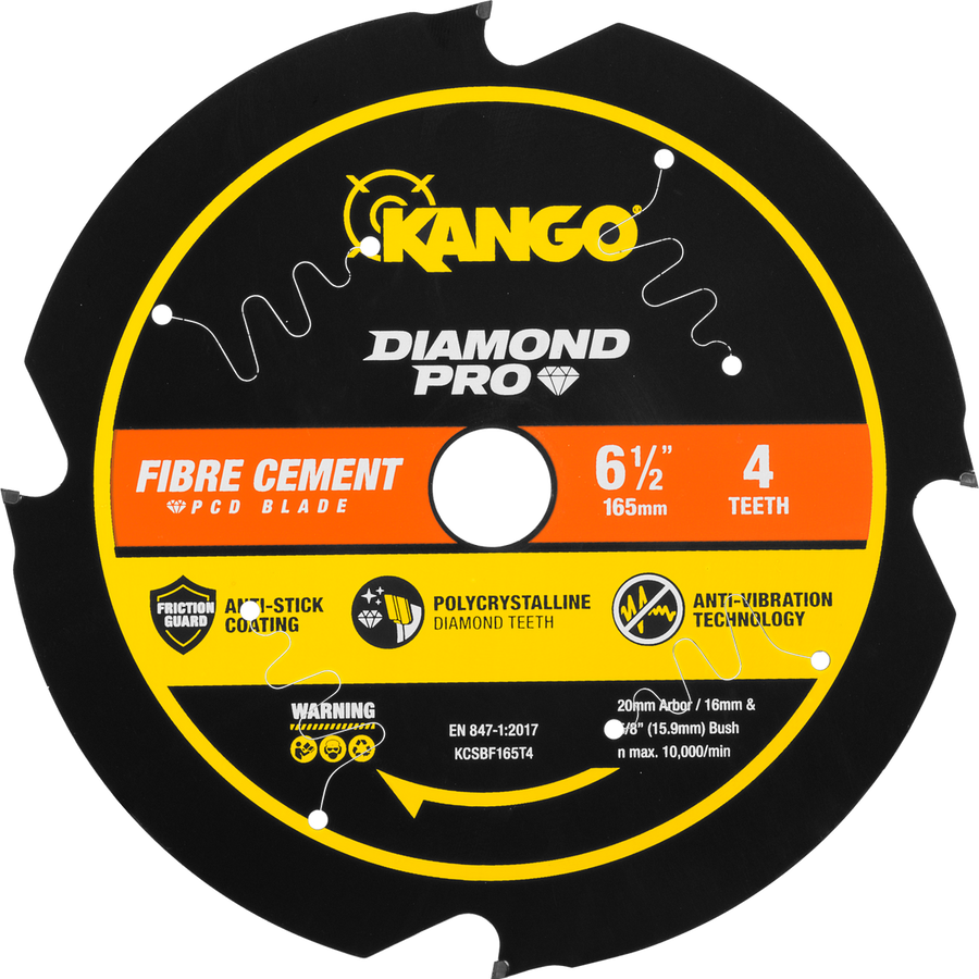 Kango 165mm Diamond Pro PCD Fibre Cement Circular Saw Blade - Durable Cutting - SuperSaverAU - view 1
