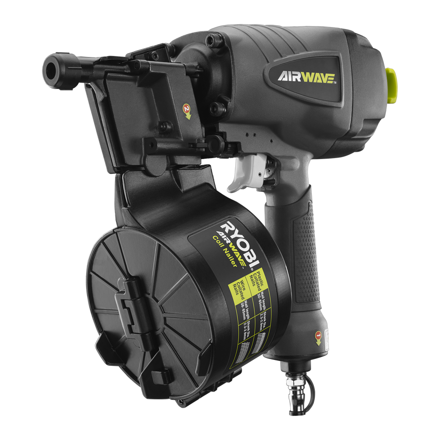 Ryobi Airwave Coil Nailer, 32-65mm, Grey/Black, Tool Only RA-NC1565-K