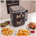 Kitchen Couture Vertex Dual Drawer Air Fryer 11L - Stainless Steel - Clear View, 12 Presets - 10005862