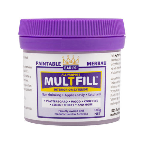 Earl's MulTfill Ready To Use Filler 140g Merbau Water Based