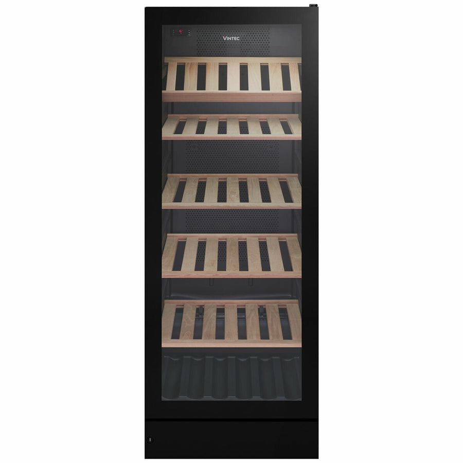 Vintec 148 Bottle Wine Storage Cabinet - Black, Multi-Temp Zones, Right Hinge, Anti-UV Glass - VWM148SBA-R