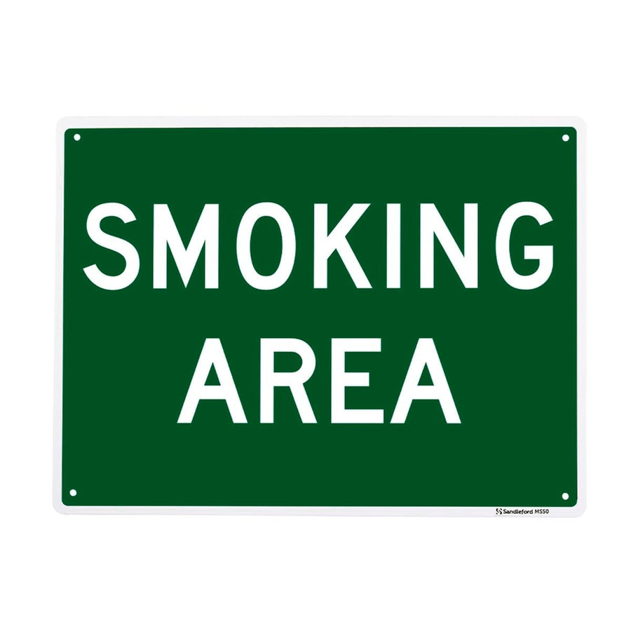 Sandleford Smoking Area Sign 300 x 225mm Polypropylene UV Resistant - SuperSaverAU - view 1