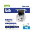 Easyroll 100mm Transparent Polyurethane Fixed Plate Castor, Indoor, 90kg