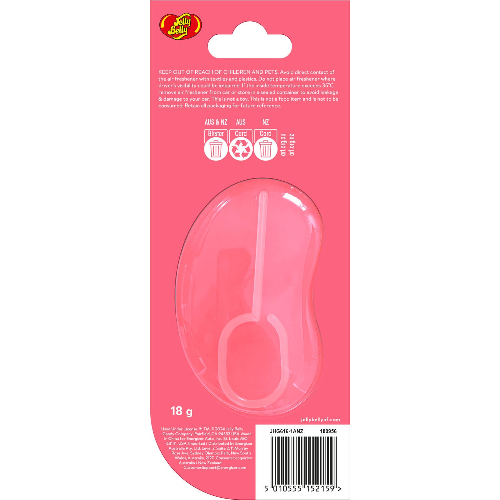 Jelly Belly Tutti Fruitti Hanging 3D Air Freshener 1 Pack