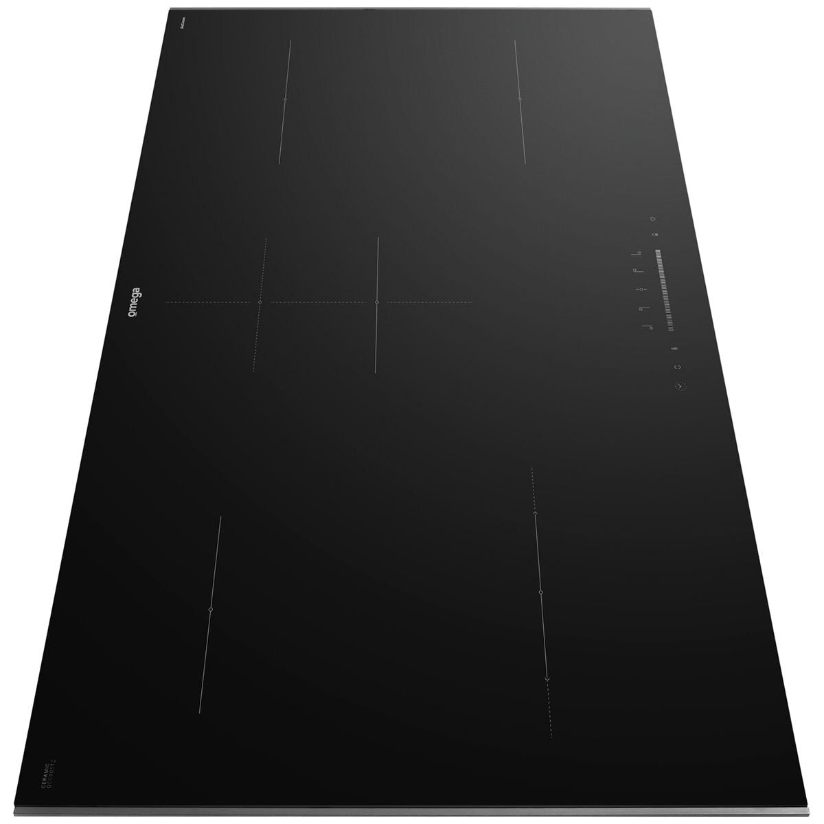 Omega 90cm ceramic cooktop - 5 zones, touch and slide controls, 2 DualZones, black glass - OCC905TZ
