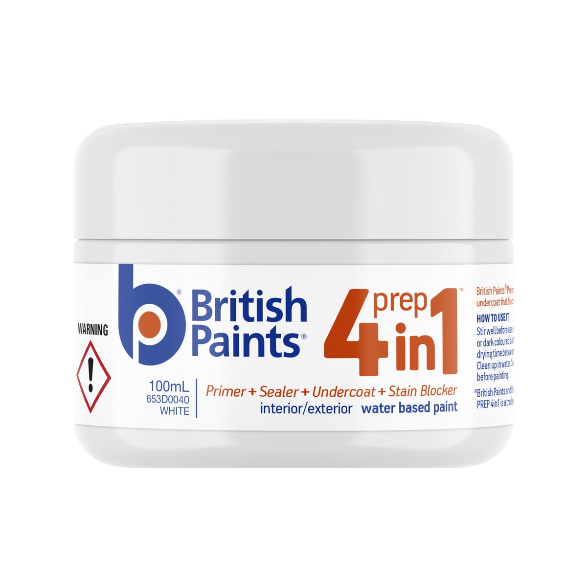 British Paints 4 In 1 Prep Primer - 100ml - Water Based - Fast Drying - SuperSaverAU - view 1
