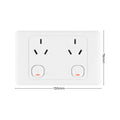 DETA 15A Double Power Point 250V White Polycarbonate 6216B