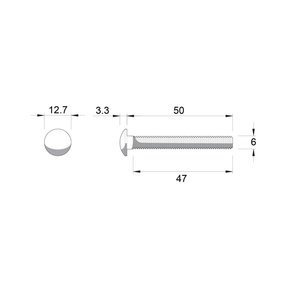 Zenith M6 x 50mm Hot Dip Galvanised Cup Head Bolts Nuts 25 Pack - SuperSaverAU - view 4