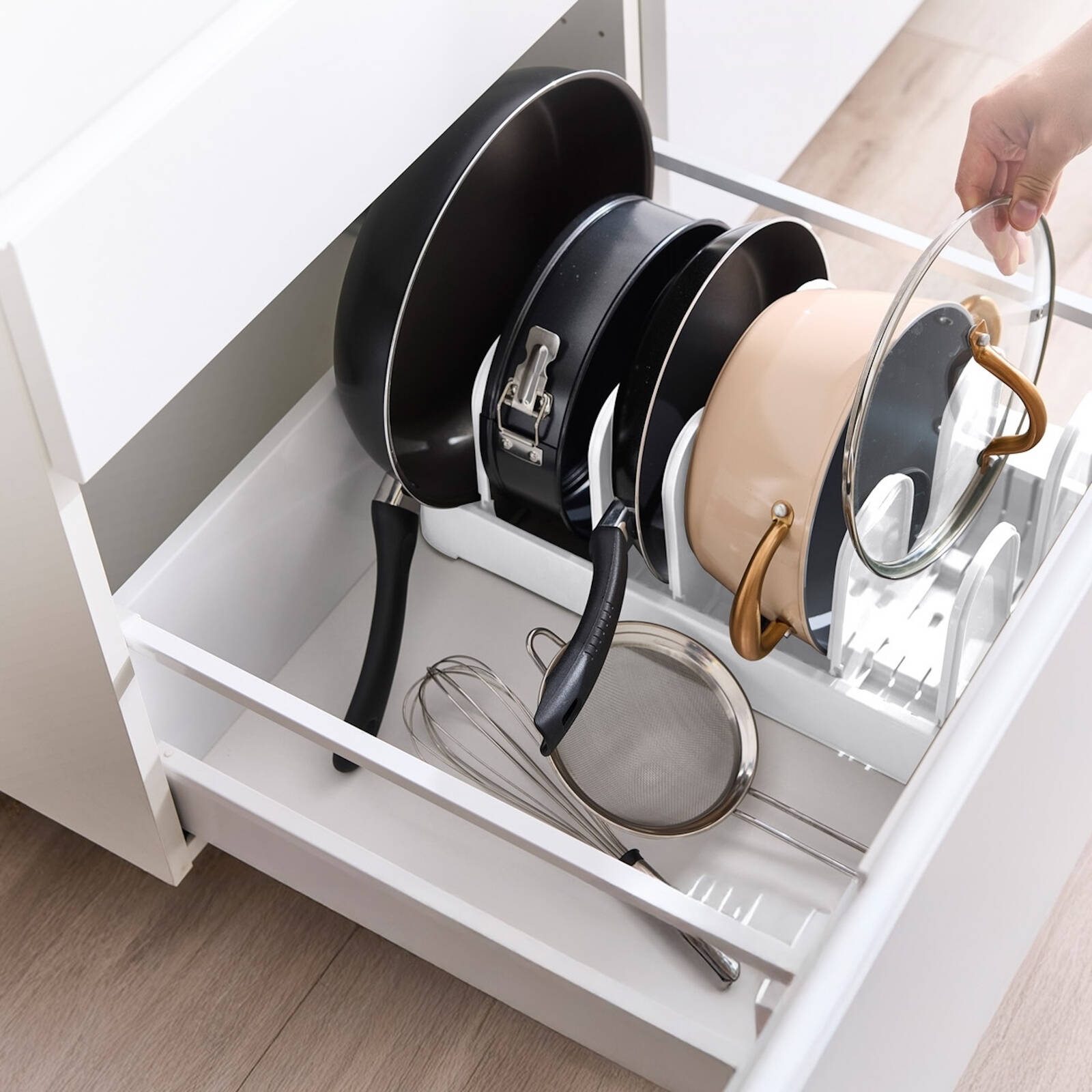 Ezy Storage Expanding Cookware Organiser White