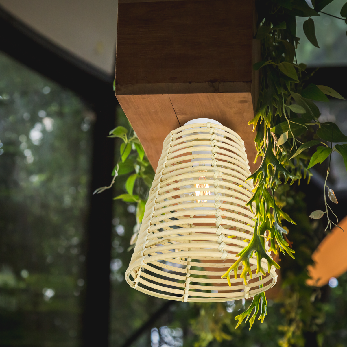 Luce Bella Rattan Woven Batten Fix - 200mm - Rattan - Indoor Use - SuperSaverAU - view 2