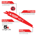 Diablo 6" Bi-Metal Reciprocating Saw Blades for Nail Embedded Wood 5 Pack