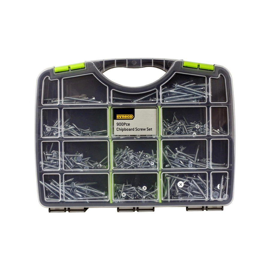 Syneco 900 Piece Chipboard Screw Set - A3 Steel - Zinc Plated - 308mm x 240mm x 50mm - SuperSaverAU - view 1