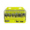 Ryobi 15-Piece Mixed Router Bit Set - Straight, Roundover, Chamfer & Trim