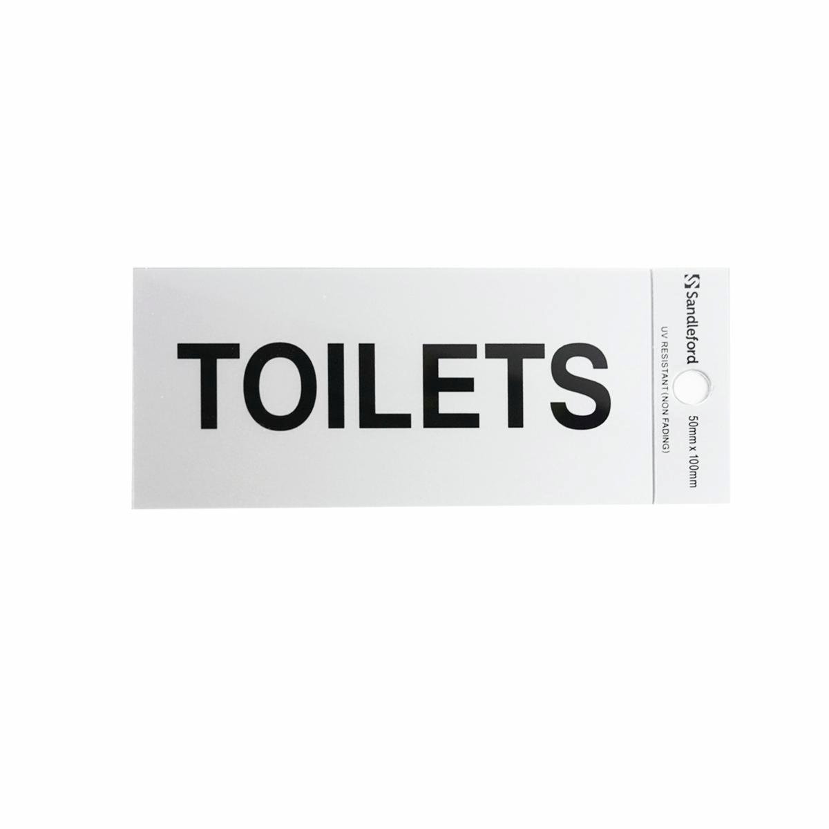 Sandleford Self Adhesive Sign 100 x 50mm Silver Weather Resistant - SuperSaverAU - view 1