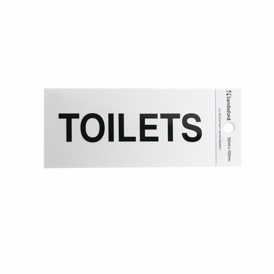 Sandleford Self Adhesive Sign 100 x 50mm Silver Weather Resistant - SuperSaverAU - view 1