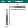 Carinya Angle Bracket - 250mm x 250mm - Galvanised Steel - Heavy-Duty - SuperSaverAU - view 4