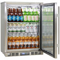 Rhino 129L Heated Glass Door Bar Fridge - Stainless Steel, Lockable, Two Adjustable Shelves, 7 Star - SG1R-HD