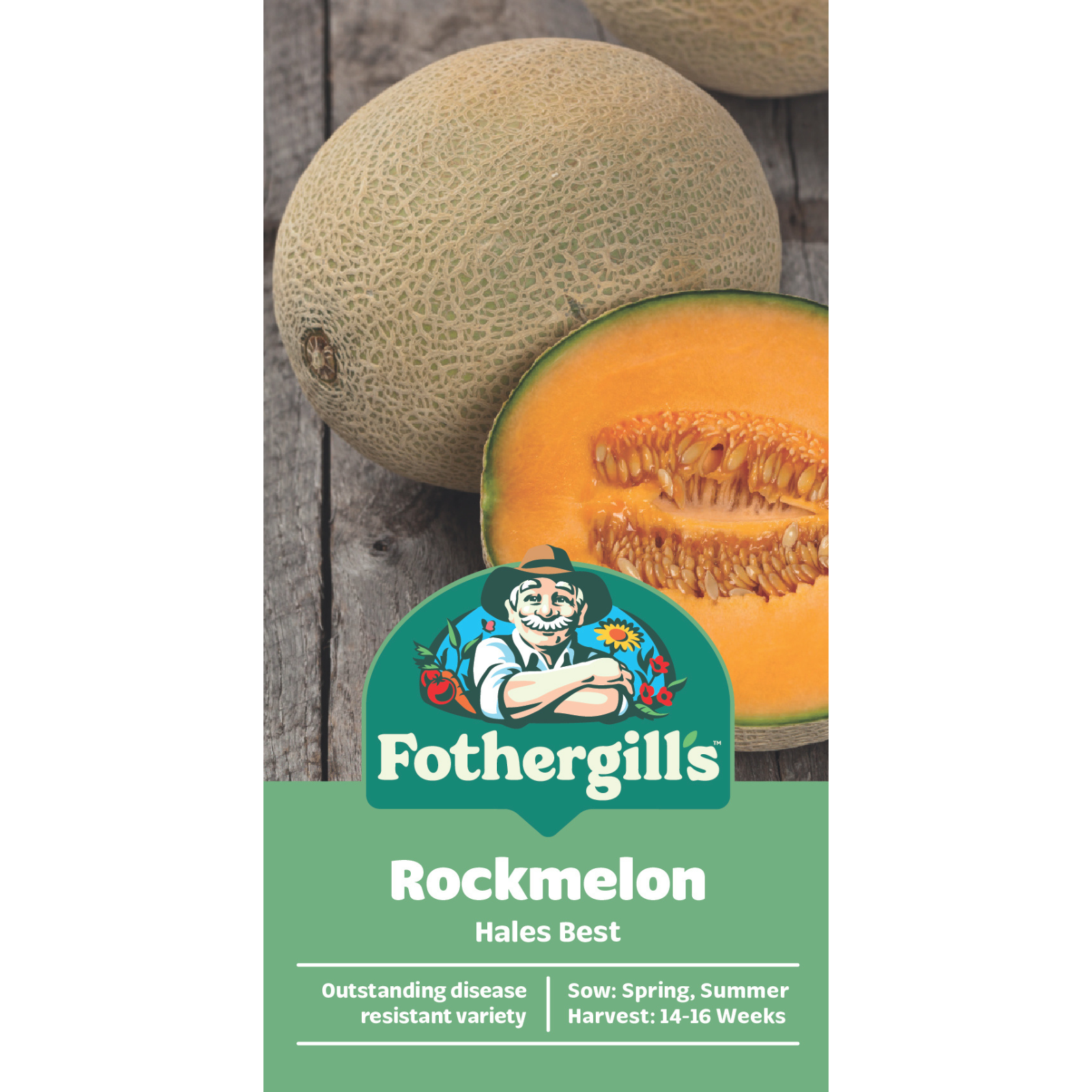 Mr Fothergill's Hales Best Rock Melon Seeds - Sweet Powdery Mildew-Resistant Variety