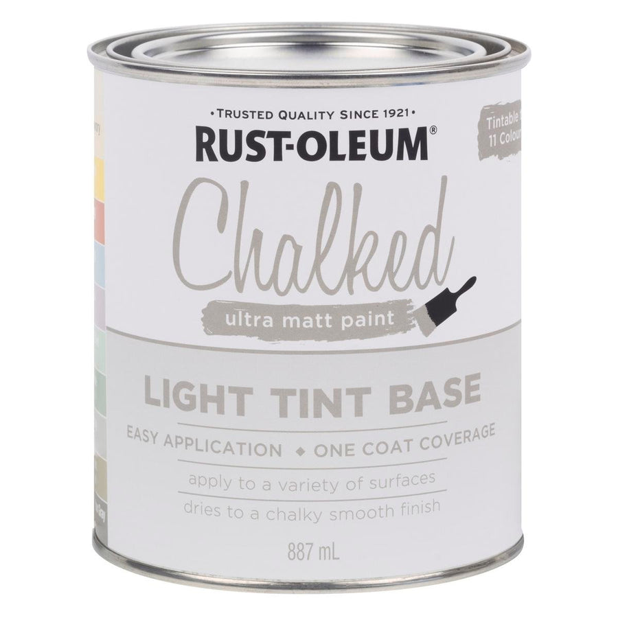 Rust Oleum Chalked Ultra Matt Paint - 887ml Light Tint Base - Indoor Use - SuperSaverAU - view 1