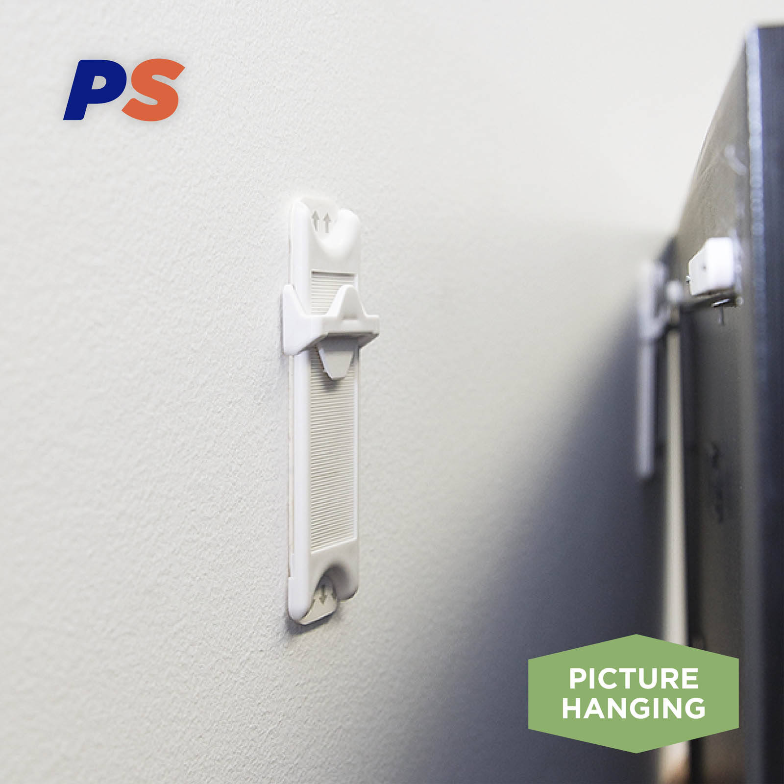 Permastik Adjustable Picture Hook 2 Pack - White Self Adhesive, No Drilling