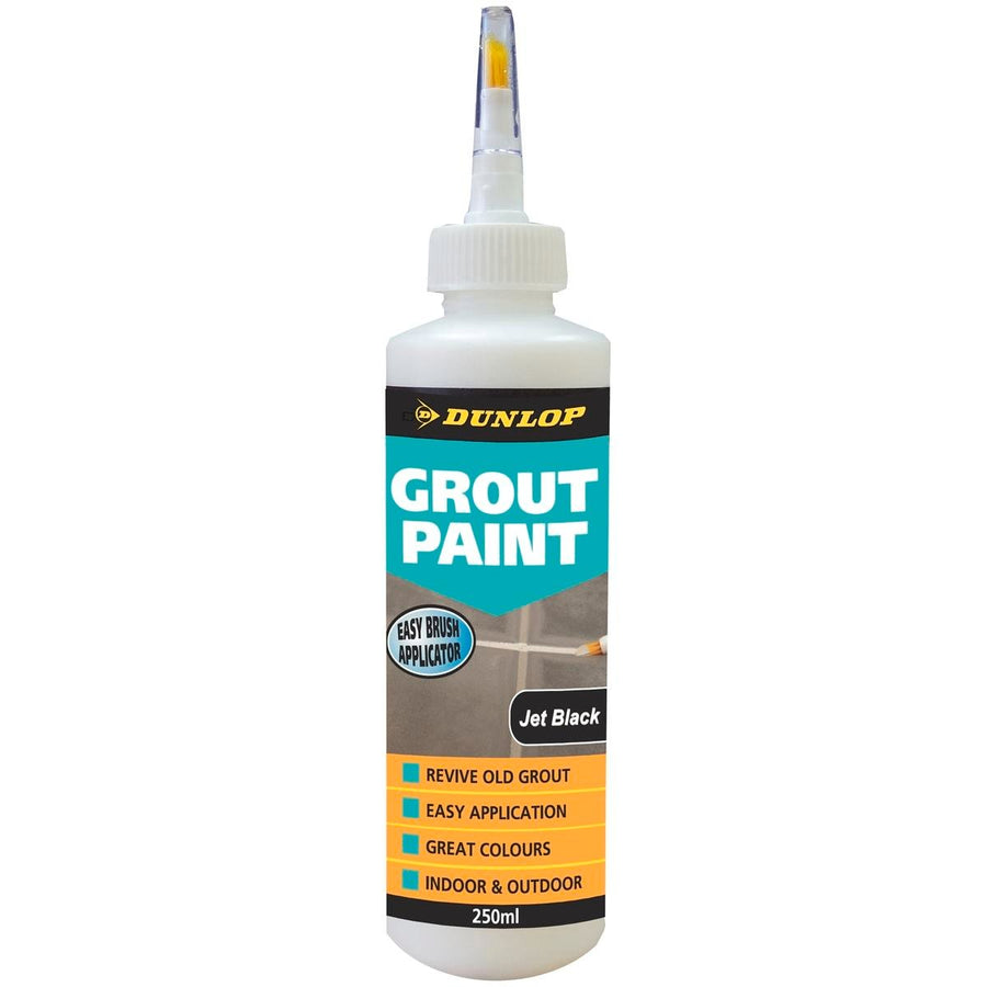 Dunlop Grout Paint Jet Black 250ml Acrylic Easy Application Revives Grout - SuperSaverAU - view 1