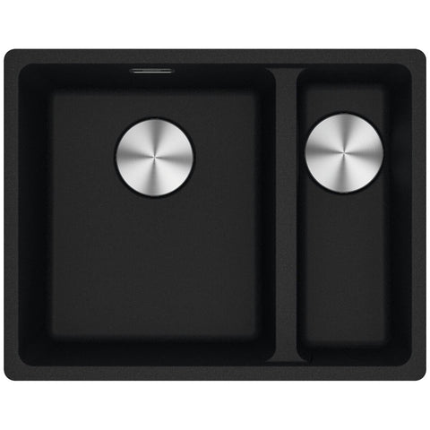 Franke Maris right 1 and 1/2 bowl undermount sink - Onyx Fragranite - MRG160SBRON-B