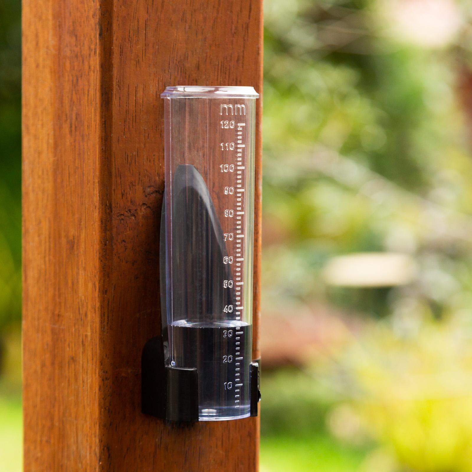 Nylex 120mm Rain Gauge, Clear Plastic, Wall or Fence Mount, Easy-Read Markings