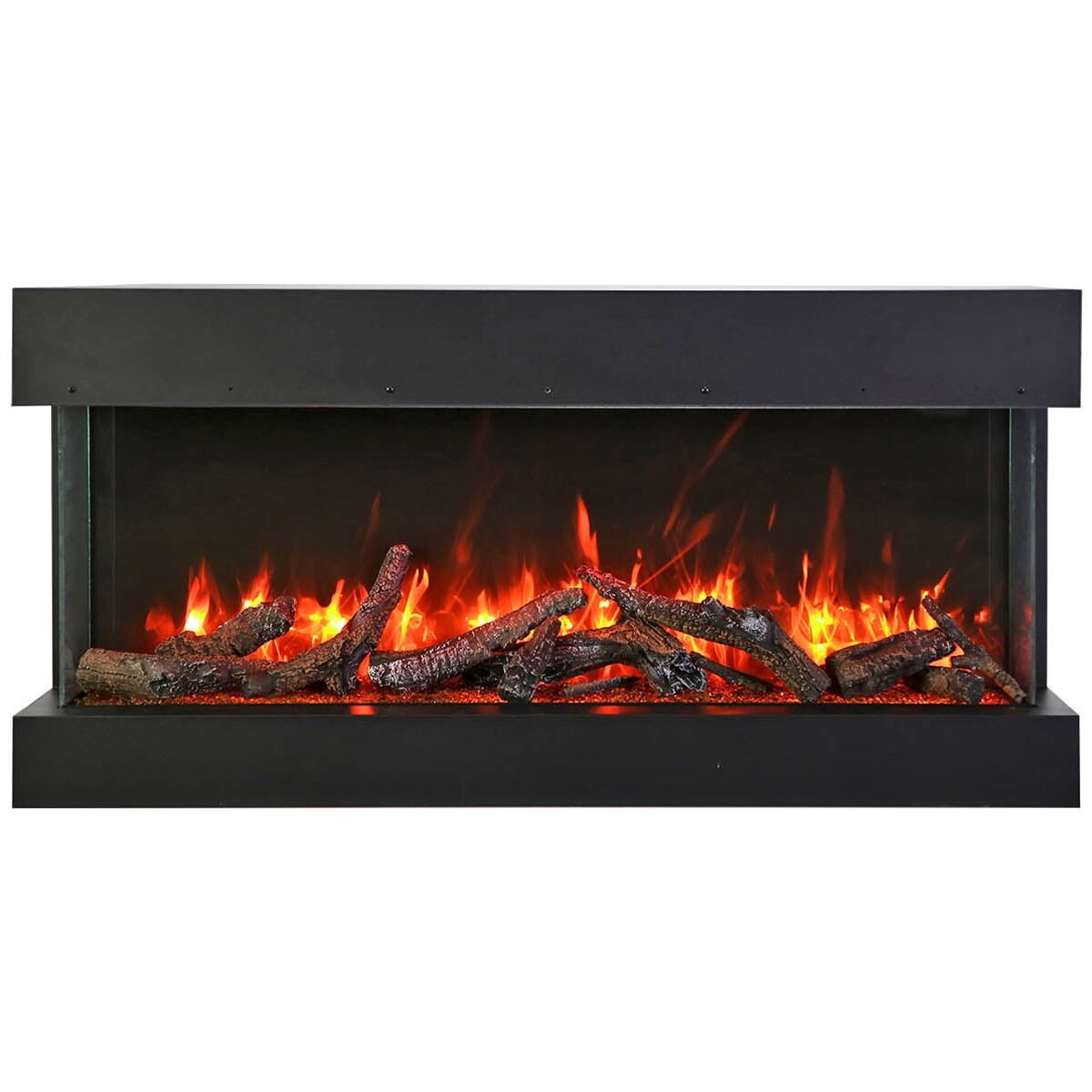 Remii 60 Inch Indoor 3 Sided Electric Fireplace - Black - Four Installation Options - 60-BAY-SLIM