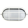 Arlec White Oval Caged Bunker Light 60W E27 Weather Resistant ABL110WH