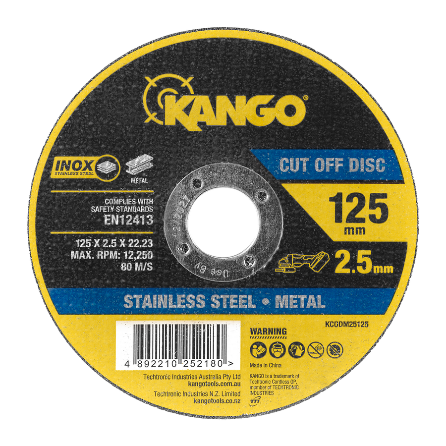 Kango Metal Cut Off Disc - 125mm x 2.5mm - Inox-Free - Steel & Stainless Steel Cutting - SuperSaverAU - view 1