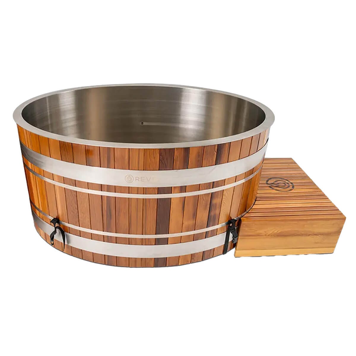 Revel Glacier Premium Solo Cedar Ice Bath with 1HP Chiller Unit - Western Red Cedar Tub - R-ICESOLO-V3