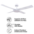 Brilliant 52" White LED CCT Inaya DC Ceiling Fan - Energy Efficient - Quiet Operation - SuperSaverAU - view 2