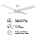 Brilliant Lighting 52" White LED CCT Inaya DC Ceiling Fan with Light & Remote 22700/05