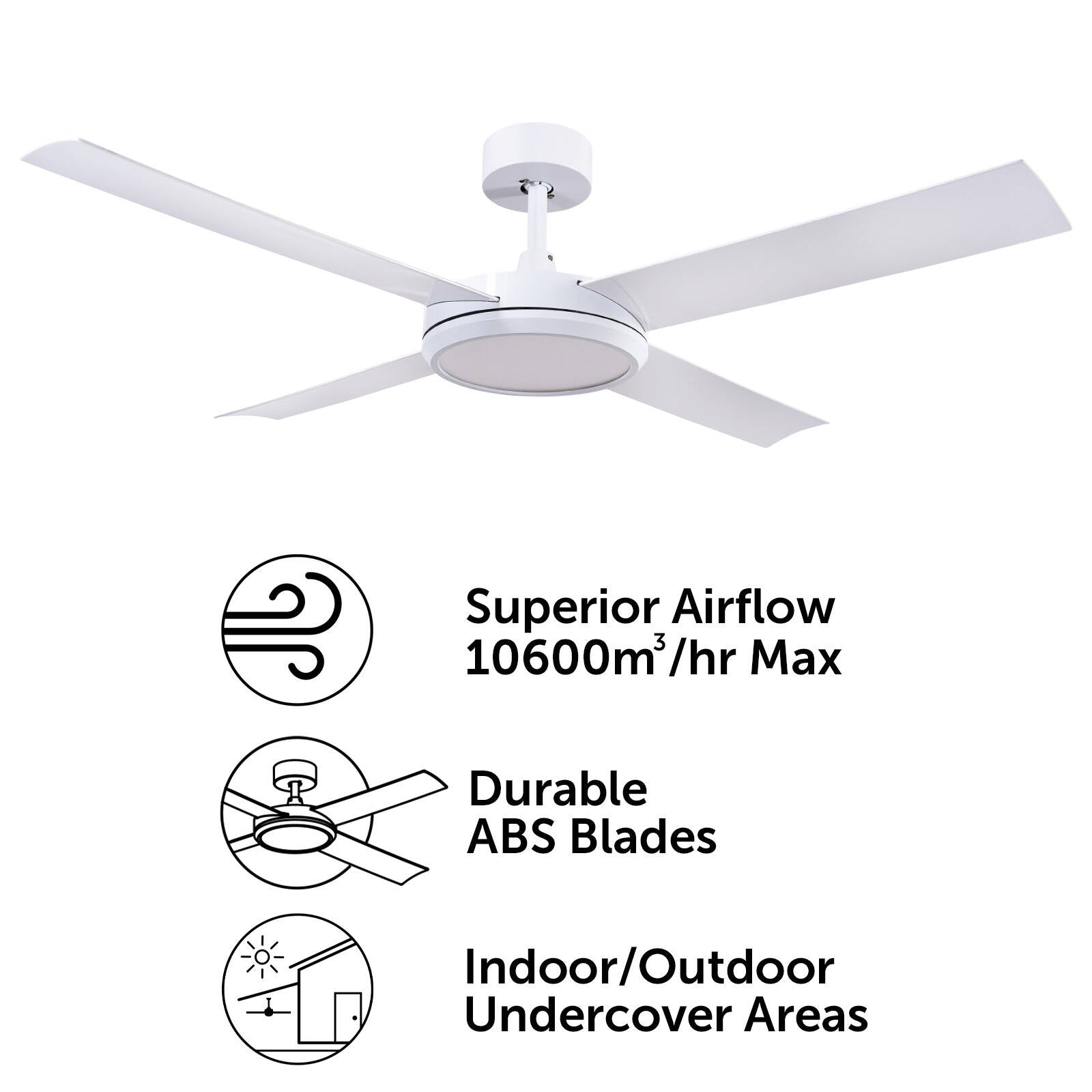 Brilliant Lighting 52" White LED CCT Inaya DC Ceiling Fan with Light & Remote 22700/05