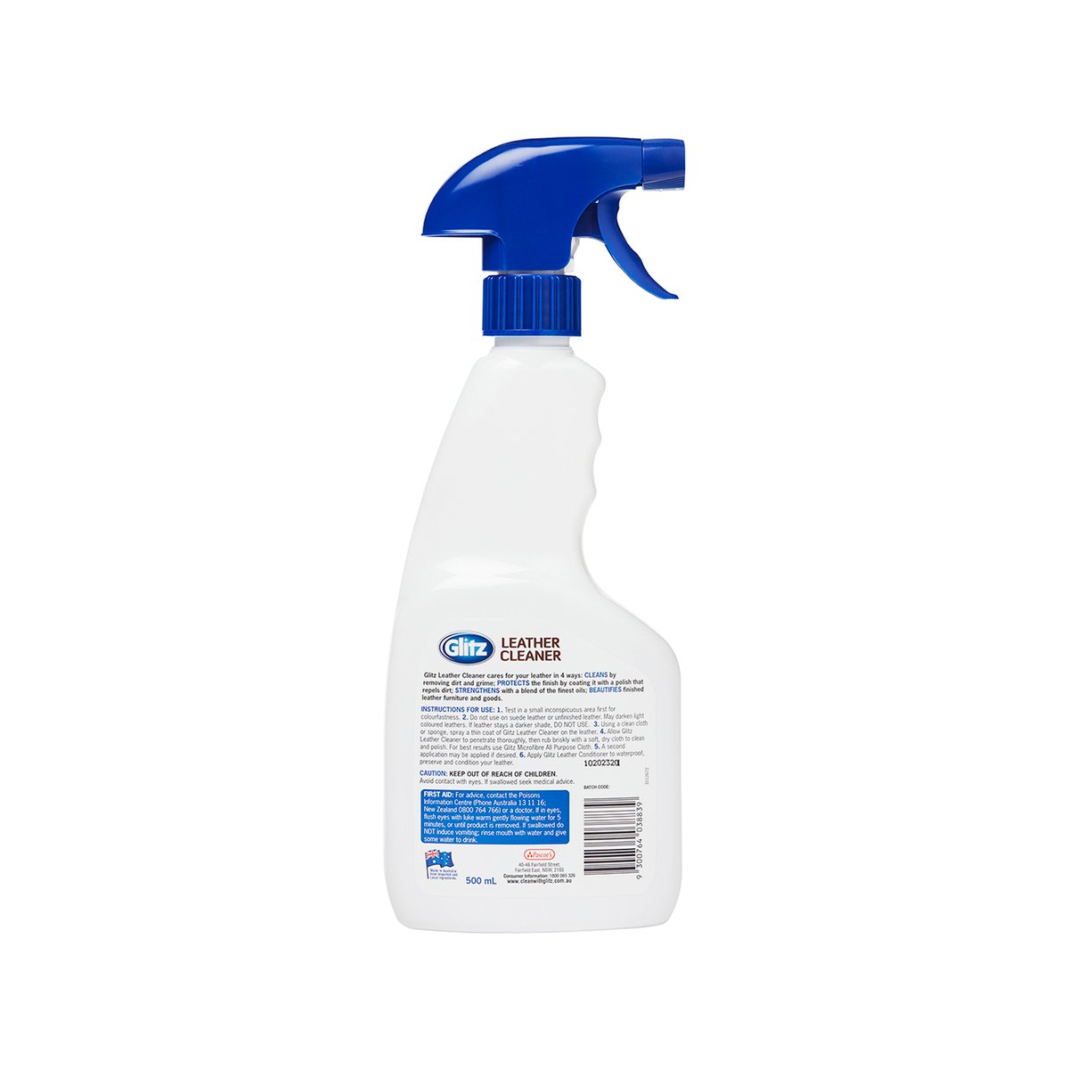 Glitz Leather Cleaner - 500ml HDPE Plastic - Cleans Preserves Beautifies - SuperSaverAU - view 2