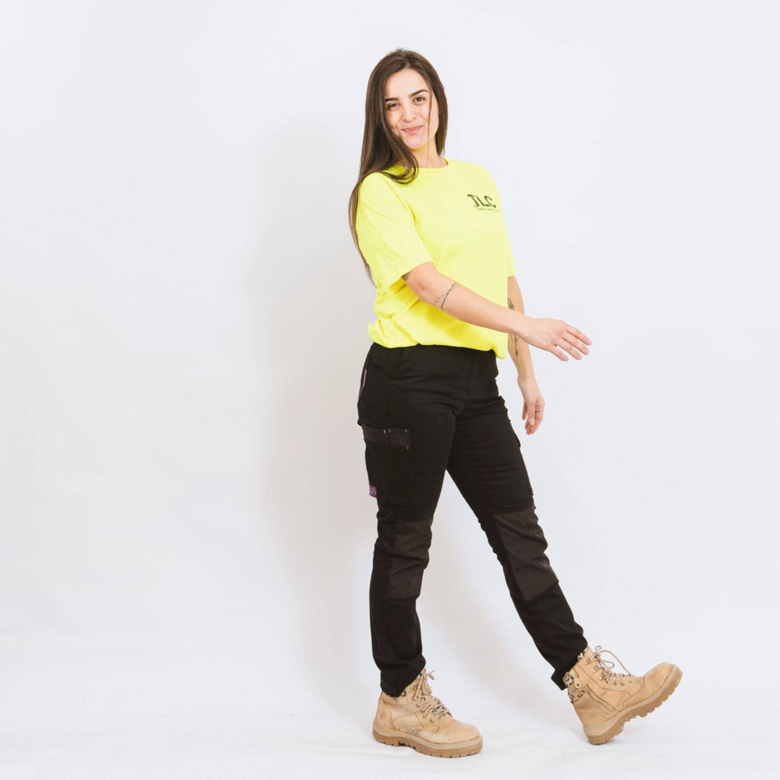 Green Hip Skinny Flex Women's Work Pants Black Size 6 Cotton Stretch UPF 50+ High-Rise