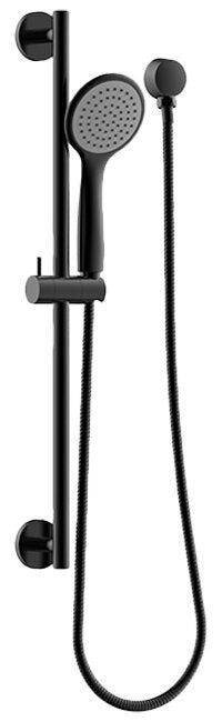 Abey hand shower on rail - 3 star WELS, 8.5L/min, height-adjustable rail, Black finish - SRA06-B