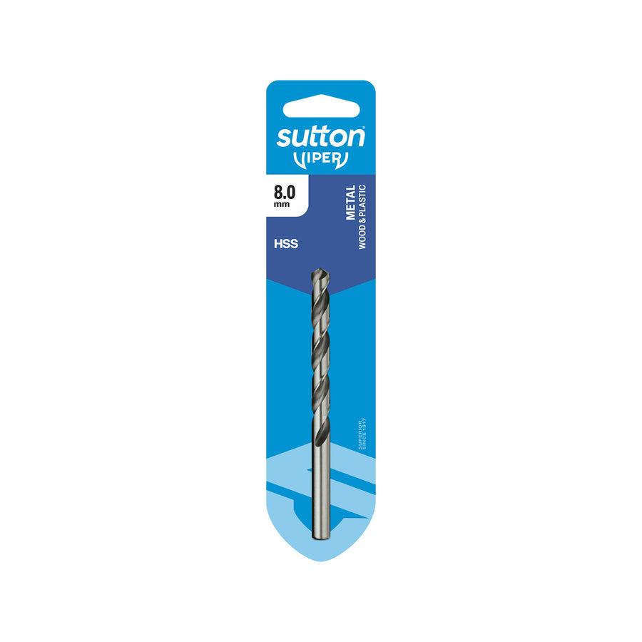 Sutton Tools 8mm Viper Jobber Drill Bit for Metal, Wood & Plastic