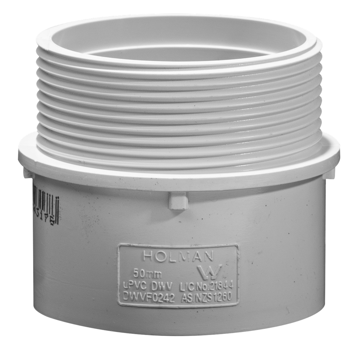 Holman 50mm PVC DWV Male Iron Connector - Grey - Durable - Easy Install - SuperSaverAU - view 1